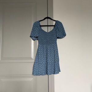 Abercrombie & Fitch Mini Dress Blue and White Polka Dots (Small Petite)